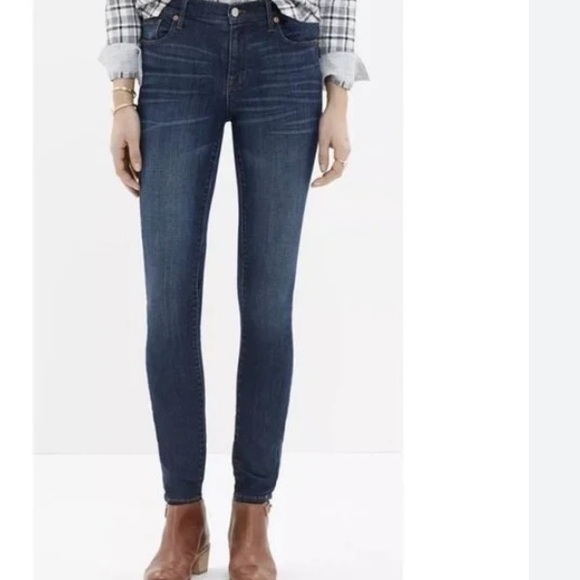 Madewell Denim - MADEWELL skinny skinny CROP dark BLUE denim JEANS w/stretch VERY NICE!